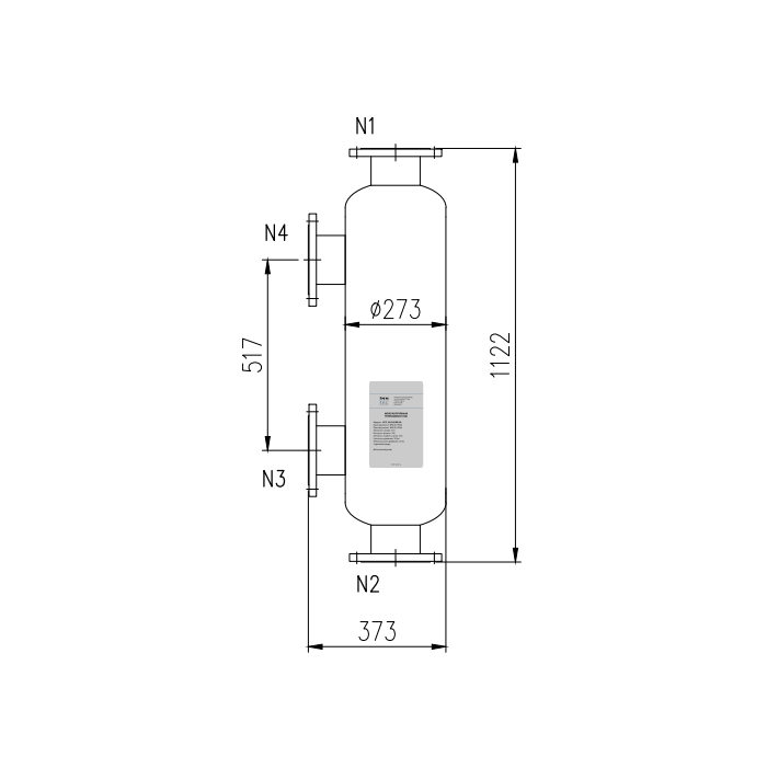 INN-TEC Кожухотрубный теплообменник VLTK 12.1122.08.8.8 type-2 (фото 2)